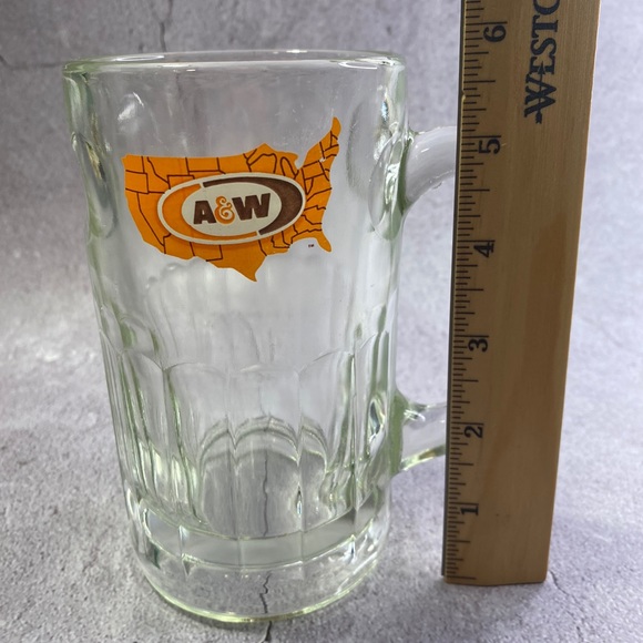 VINTAGE A&W Root Beer Mug United States Logo. Heavy/Thick Glass Mug 6”  tall. - Picture 4 of 5